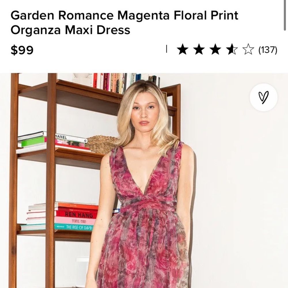 Garden Romance Magenta Floral Print Organza Maxi Dress, Lulus